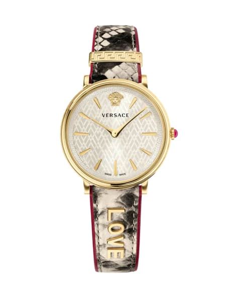 Versace 38mm Love Manifesto Leather Watch, Snake